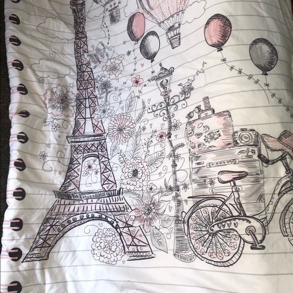 Paris Twin Comforter Set with 2 Throw Pillows - Picture 11 of 11